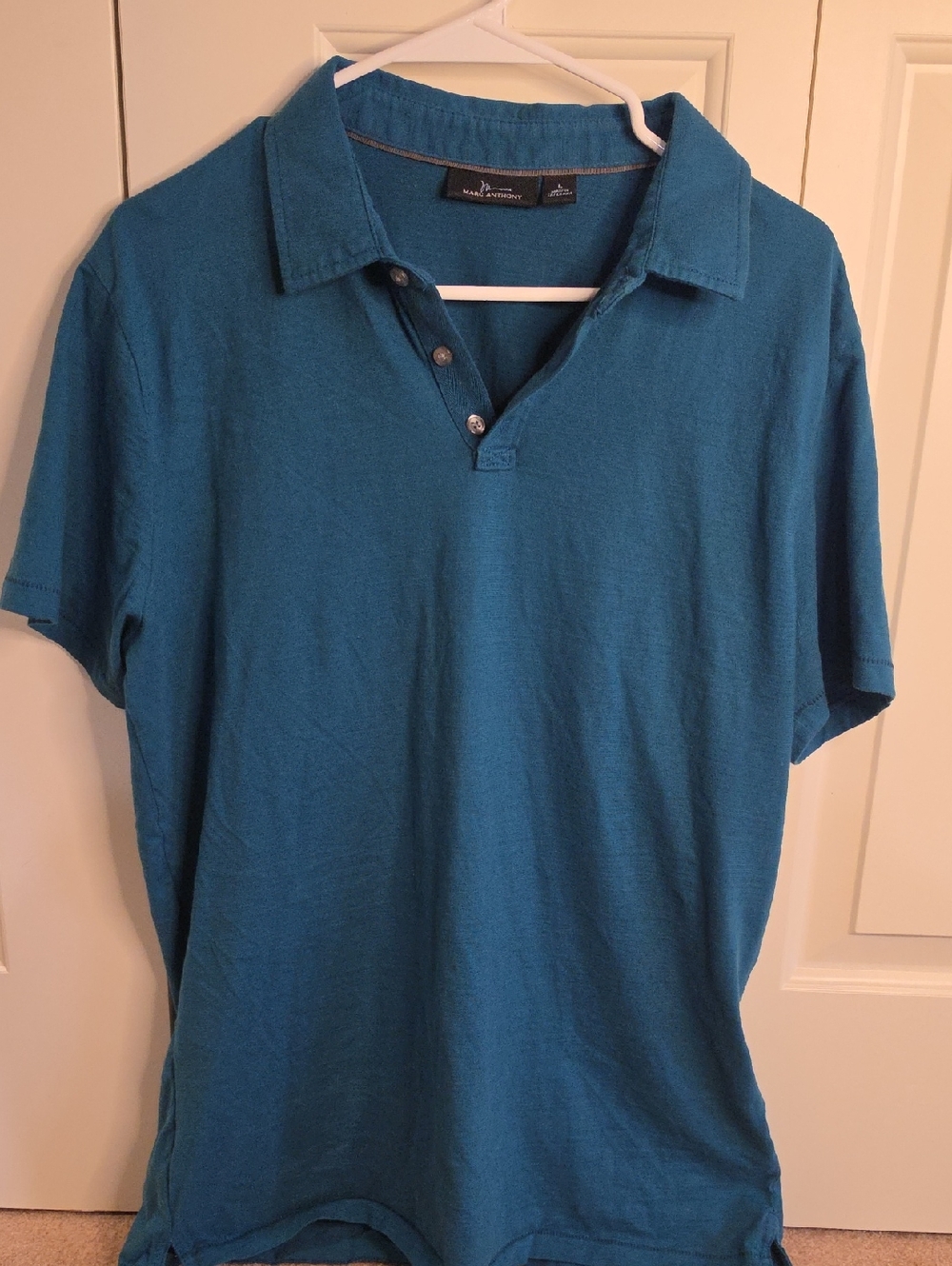 Marc Anthony Teal Short-Sleeve Polo